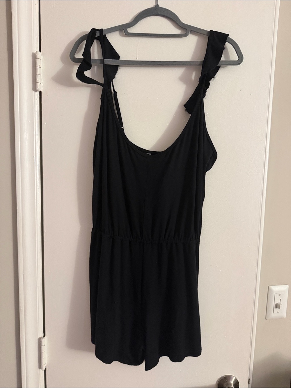 Obey Black Tie-Shoulder Romper
